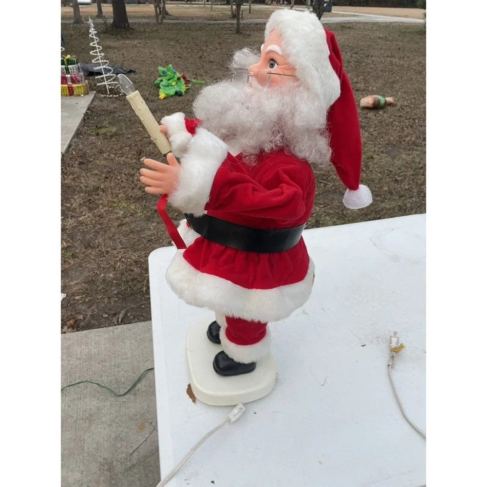 Vintage National Rennoc Animated Santa Claus w/ Candle Christmas Decoration‎ - Picture 6 of 7
